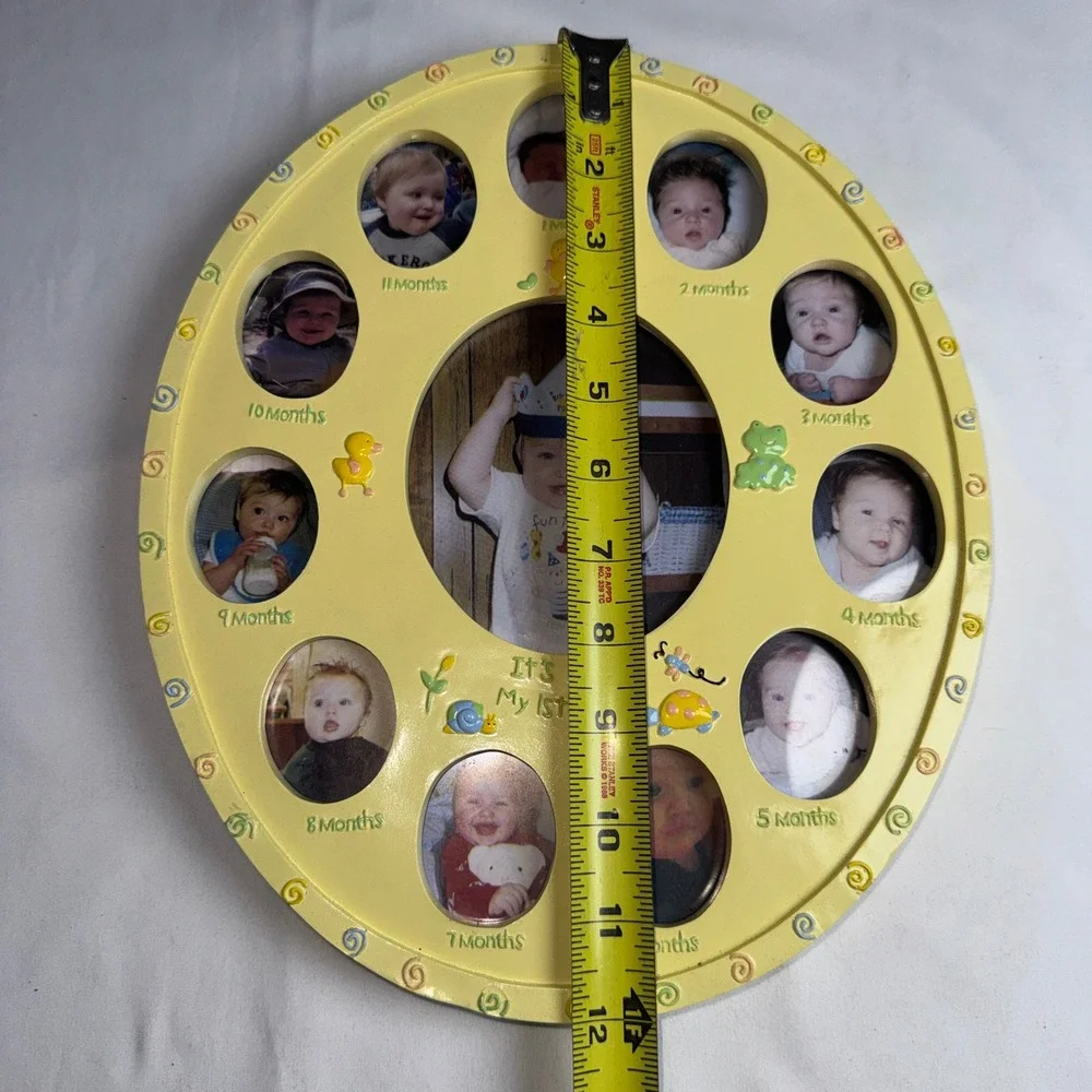 Baby First Year My 1st Year Photo Frame Oval Yellow Multi Opening 12 Month 12in
